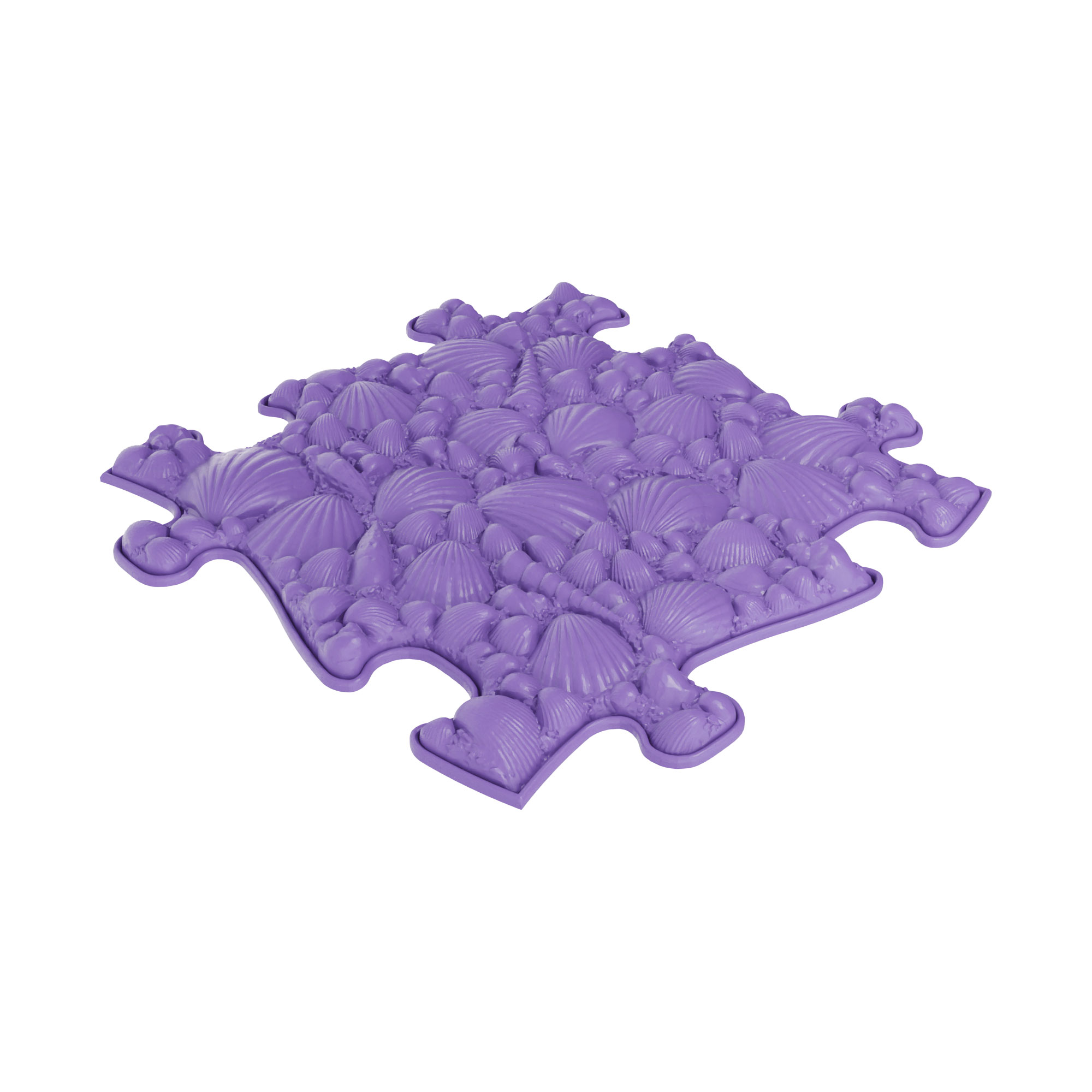 Muffik seashells sensory playmat tile in dark purple colour