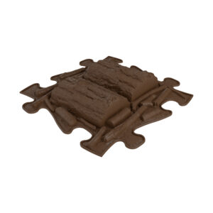 Muffik logs sensory playmat tile in dark brown colour