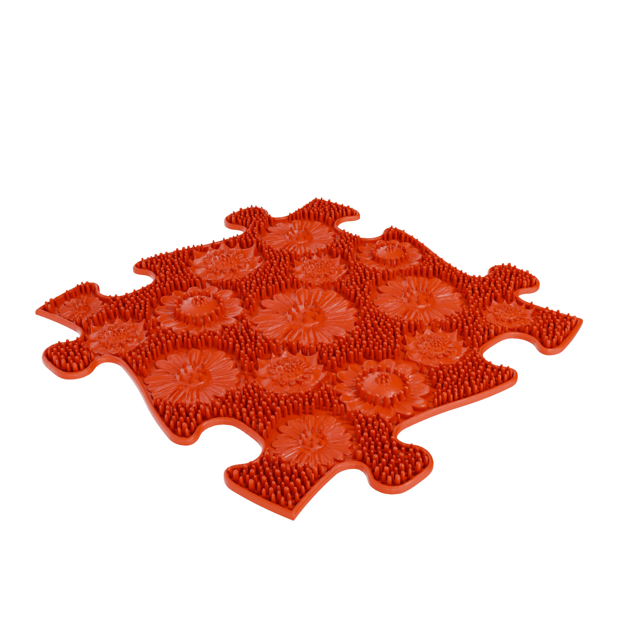 Muffik meadow hard sensory playmat tile in red colour